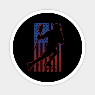 Lacrosse Usa American Flag Magnet